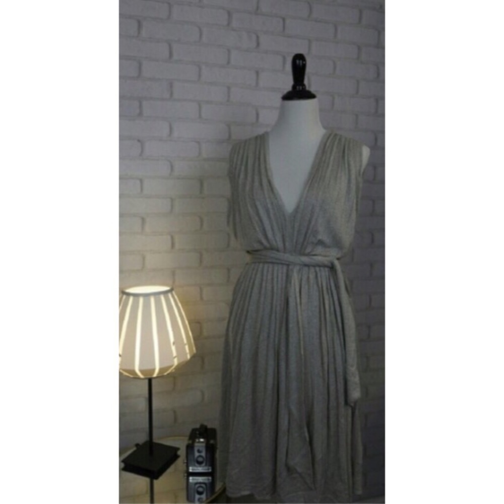 Sliver Grey Metallic Knit Dress